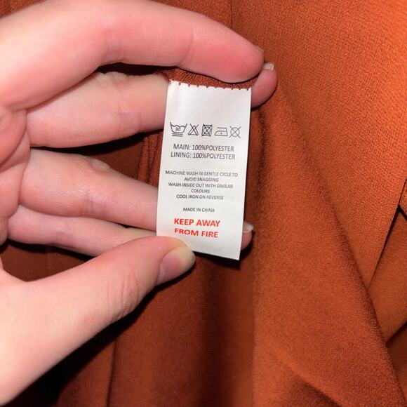 Six Stories Pleated Shoulder Chiffon Bridesmaids Dress in Rust –Size US 6/ UK 10 - Picture 12 of 13